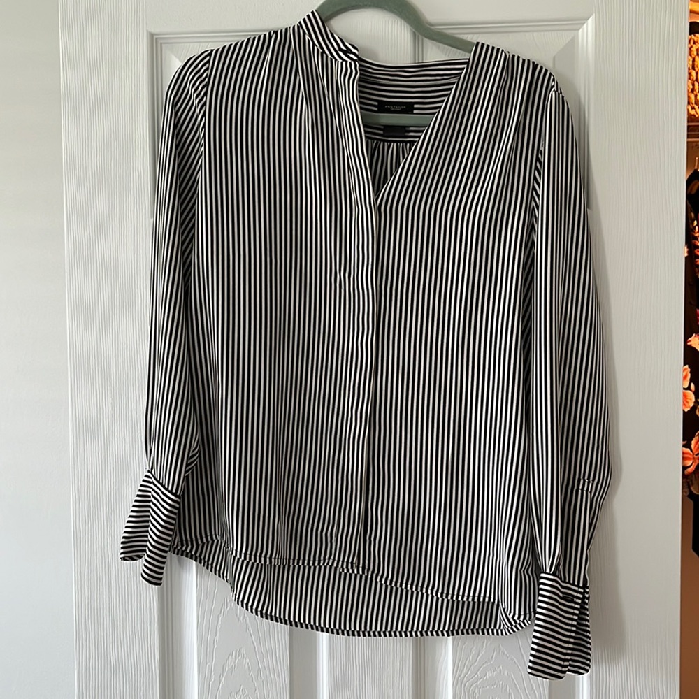 black and white stripe blouse